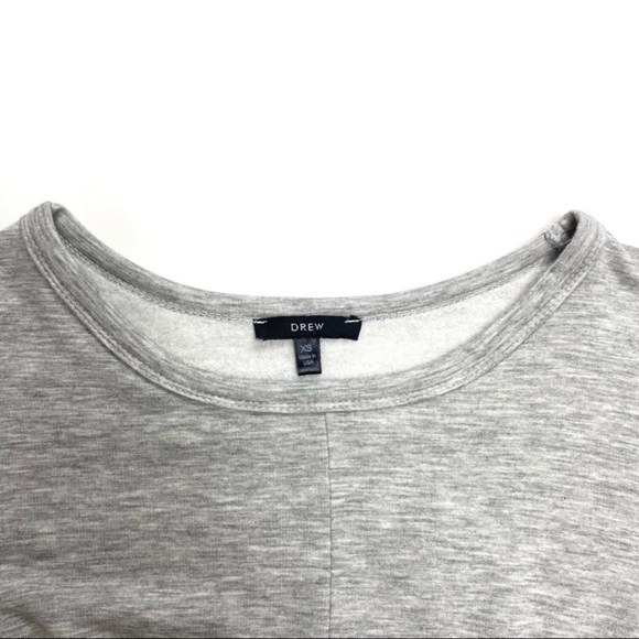 DREW Twisted Front Fleece Long sleeve Shirt Top in Light Gray Size XS TJ12112/H - Picture 3 of 7